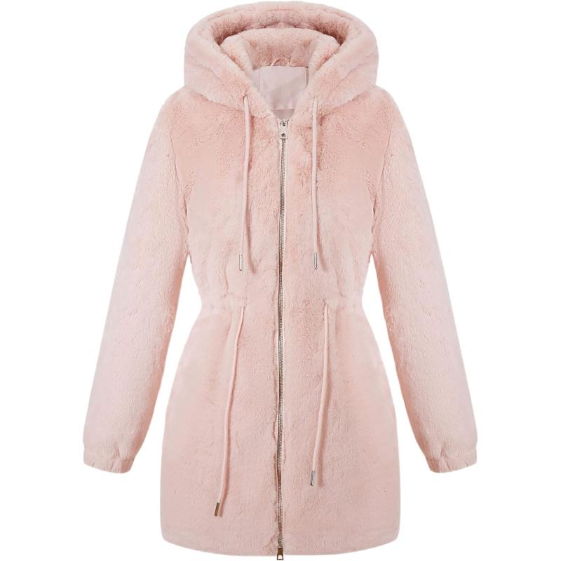 Fleece Lined Women's Fluffy Fleece Jacket Fluffy Yarn Fleece